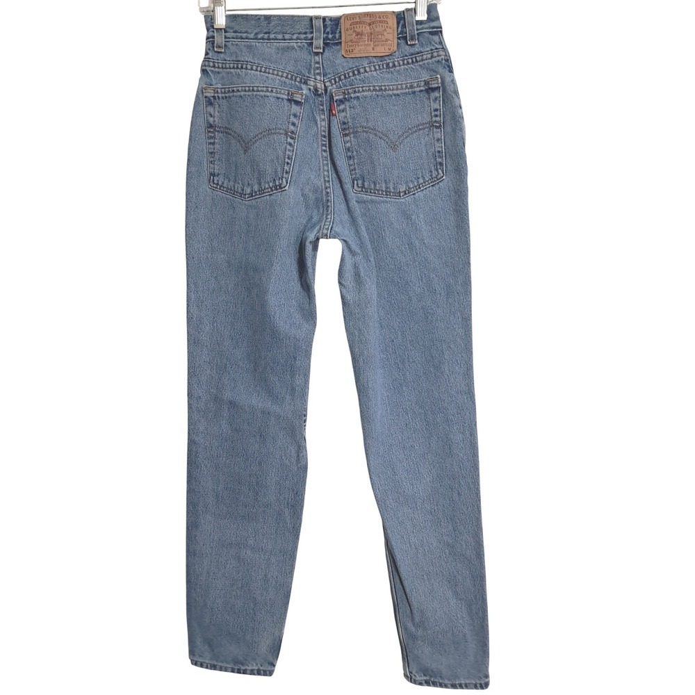 Vtg Levi's 512 Slim‎ Fit Tapered Leg Jeans Juniors 9 M Blue Y2K '00 Made in USA